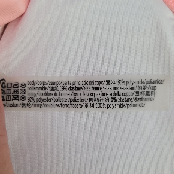 Victoria Secret PINK Bikini Top Swimsuit Adjustable Halter Neck Coral Sz Small - Picture 5 of 8